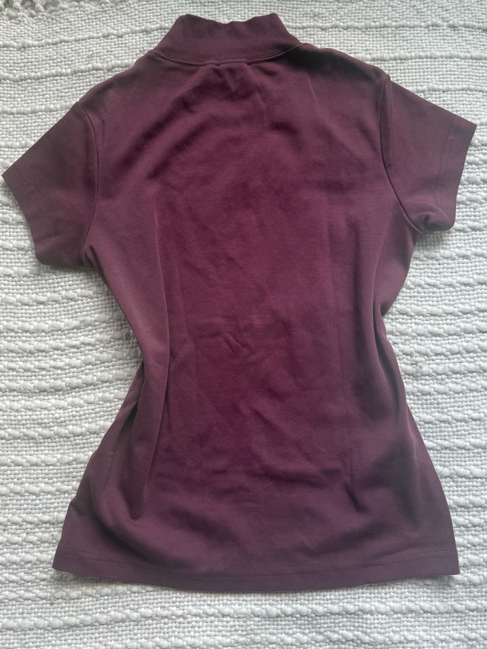 Bohme Short-Sleeve Mock Neck Top in Maroon - Picture 4 of 5